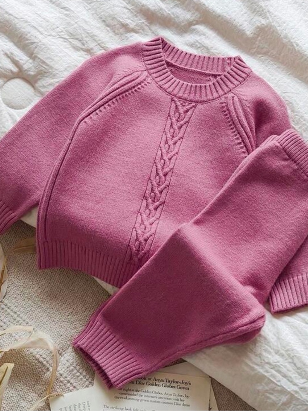Vintaside Kids 2pcs Baby Girls Knitted set